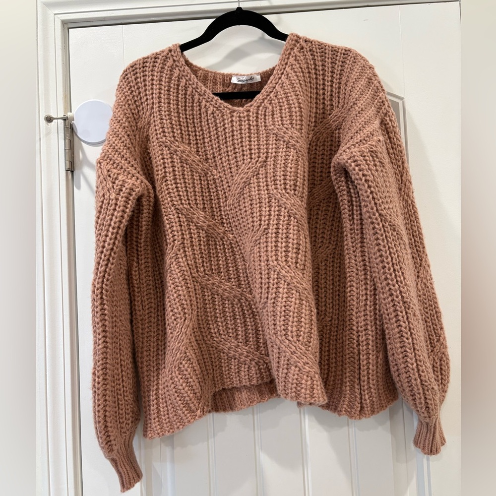 Chunky Knit Pullover Sweater in Pink Magnolia Boutique